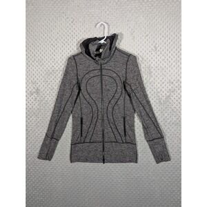Lululemon Stride Jacket II Women's Size 6 Heathered Gray Running Full Zip Hooded